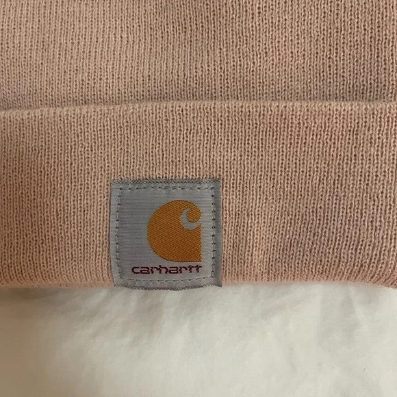 Carhartt light pink logo beanie unisex one size fits all - Picture 3 of 5